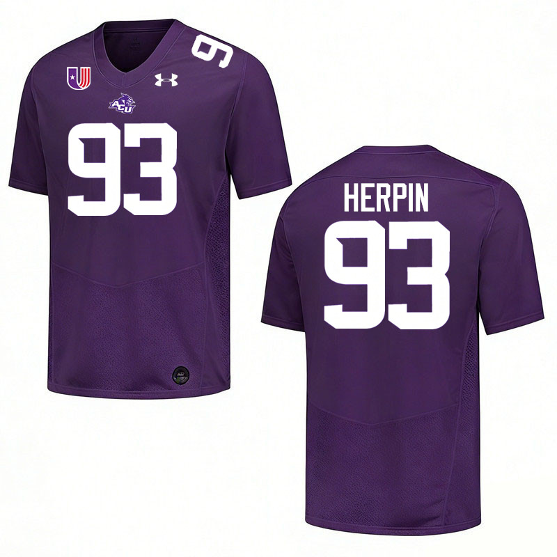 Abilene Christian Wildcats #93 Chris Herpin College Football Jerseys,Uniforms Stitched-Purple Abilene Christian Wildcats #93 Chris Herpin College Football Jerseys,Uniforms Stitched-Purple